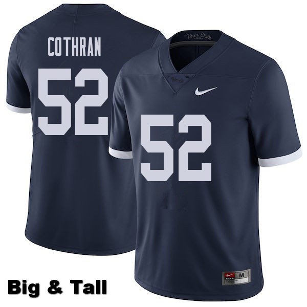 NCAA Nike Men's Penn State Nittany Lions Curtis Cothran #52 College Football Authentic Throwback Big & Tall Navy Stitched Jersey HTY4098CV